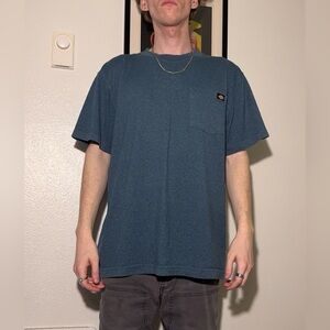 Dickies Men's Pocket T-Shirt in Teal Blue